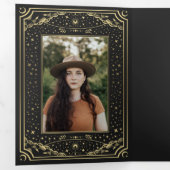 Gold Elegantes Tarot Foto Graduation Party Dreifach Gefaltete Einladung (Innen Erste Seite)