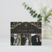 Gold Elegantes Tarot Hochzeit Dankeschön Foto Postkarte (Stehend Vorderseite)