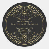 Gold Elegantes Tarot Wedding Classic Round Sticker (Vorderseite)