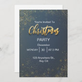 Gold Elegantes Weihnachts-Party Feiertagskarte (Vorne/Hinten)