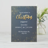 Gold Elegantes Weihnachts-Party Feiertagskarte (Stehend Vorderseite)