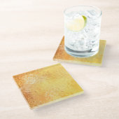 Gold Eleganz: Abstrakter Luxus-Hintergrund Glasuntersetzer (Schrägansicht)