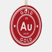 Gold Element Rote Keramik Ornament (Rechts)