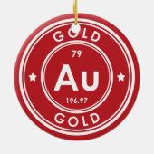 Gold Element Rote Keramik Ornament (Hinten)
