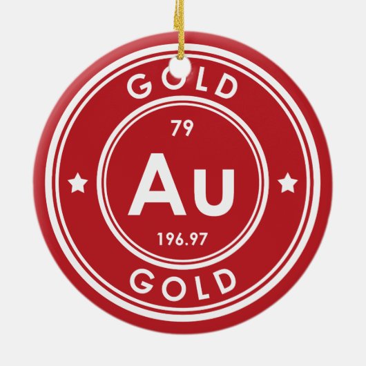 Gold Element Rote Keramik Ornament (Hinten)