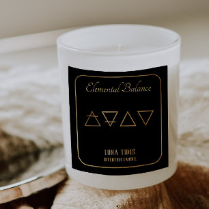 Gold Elemental Balance Intention Candle Label Quadratischer Aufkleber