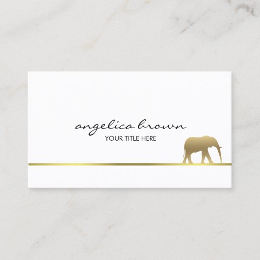 Gold Elephant Business Card Visitenkarte (Vorderseite)