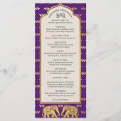 Gold Elephant Indian & Hindu Wedding Program Card Programm (Vorderseite)