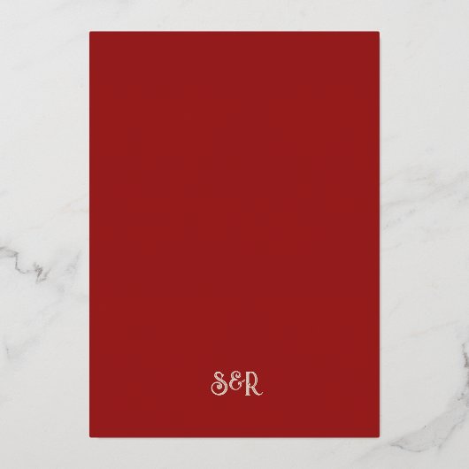 Gold Elephant & Lotus Blume Indische Hochzeit Folieneinladung (Rückseite)