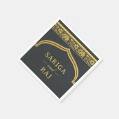 Gold Elephant & Lotus Blume Mundap Arch Wedding Serviette (Ecke)