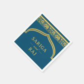 Gold Elephant & Lotus Blume Mundap Arch Wedding Serviette (Ecke)