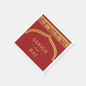 Gold Elephant & Lotus Blume Mundap Arch Wedding Serviette (Ecke)