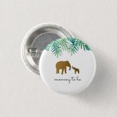 Gold Elephant Mommy zu Kinderdusche Button (Vorne & Hinten)