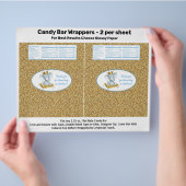Gold Elephant Prince Baby Shower Candy Bar Wrapper Flyer (Hand)