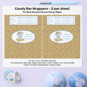 Gold Elephant Prince Baby Shower Candy Bar Wrapper Flyer (Einzeln)