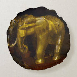 Gold Elephant Round Pillow Rundes Kissen