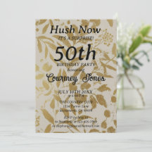 Gold Elfenbein Botanical 50. Geburtstag