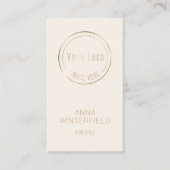 Gold Elfenbeinlogo elegante moderne Social Media Visitenkarte (Vorderseite)