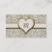 Gold Embossed Look Damask Business Card Visitenkarte (Rückseite)