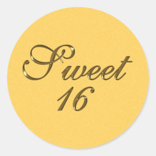 Gold Embossed Look Sweet 16 Umschlag Aufkleber FV