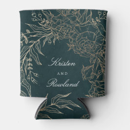 Gold Emerald Blume Wreath Emerald Green Wedding Dosenkühler