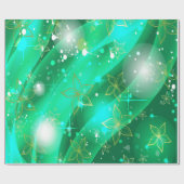 Gold & Emerald Floral Sparkle Muster Geschenkpapier (Flach)