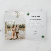 Gold Emerald Glitzer Gem 35. Hochzeitstag Karte (Innenseite)