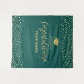 Gold & Emerald Green | ABSCHLUSS Wandteppich (Vorderseite (Horizontal))