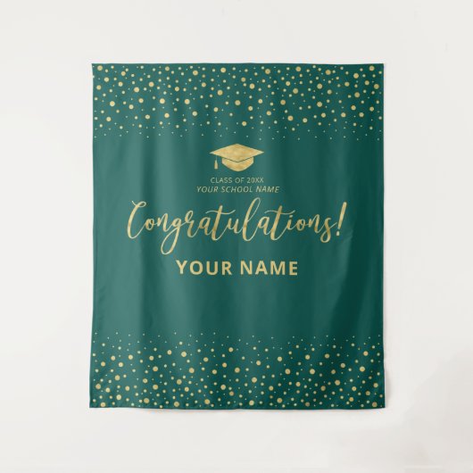 Gold & Emerald Green | ABSCHLUSS Wandteppich (Vorderseite)