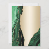 Gold Emerald Green Agate Überraschung 90. Geburtst Einladung (Rückseite)