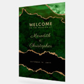 Gold Emerald Green Agate Wedding Willkommen Acrylschild (Winkel)