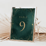 Gold Emerald Green Celestial Wedding Tischnummern<br><div class="desc">Gold Emerald Green Celestial Wedding Tischnummern</div>