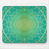 Gold Emerald Green Hand Drawn Mandala Mousepad (Vorne)