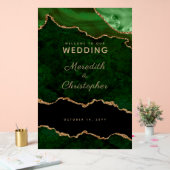Gold Emerald Green Marble Agate Wedding Willkommen Acrylschild (Hochzeit)