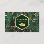 Gold Emerald Green Marble Pen Nib Beruflich Visitenkarte (Vorderseite)