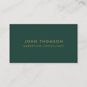 Gold Emerald Green Minimalistisch Modern Beruflich Visitenkarte