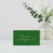 Gold Emerald Green Modern Custom Name Professional Visitenkarte (Stehend Vorderseite)