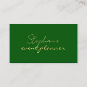 Gold Emerald Green Modern Custom Name Professional Visitenkarte (Vorderseite)