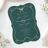 Gold Emerald Green Wedding Einladung