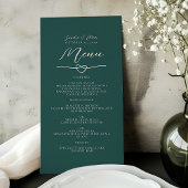 Gold Emerald Green Wedding Menu Menükarte
