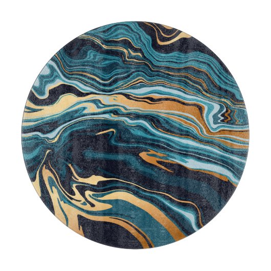 Gold Emerald Marble Hintergrund Luxus Schneidebrett (Vorderseite)