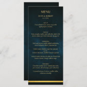 Gold Emerald Velvet Elegante Märchenalm Hochzeit Menükarte (Vorne/Hinten)