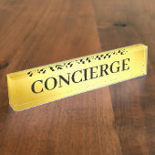 Gold Empfang Concierge Front Namensplakette (Seite)