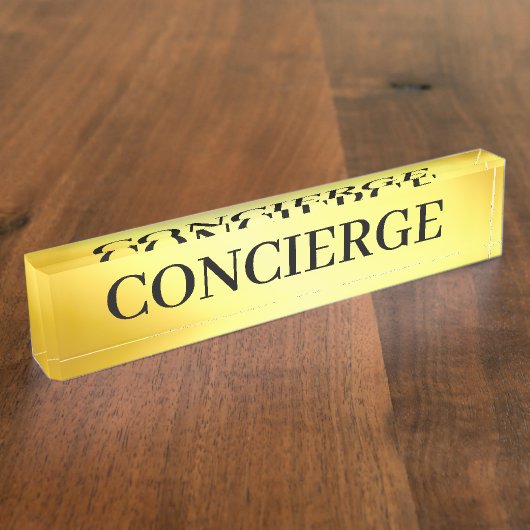 Gold Empfang Concierge Front Namensplakette (Seite)