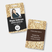 Gold Employee Foto ID Abzeichen Ausweis (Vorder- & Rückseite)