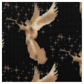 Gold Engel mit Trompete Night Sky mit Gold Stars Stoff (Nahaufnahme)