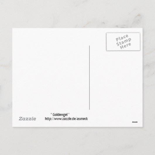 Gold - Engel Postkarte 4 sprach. (Rückseite)