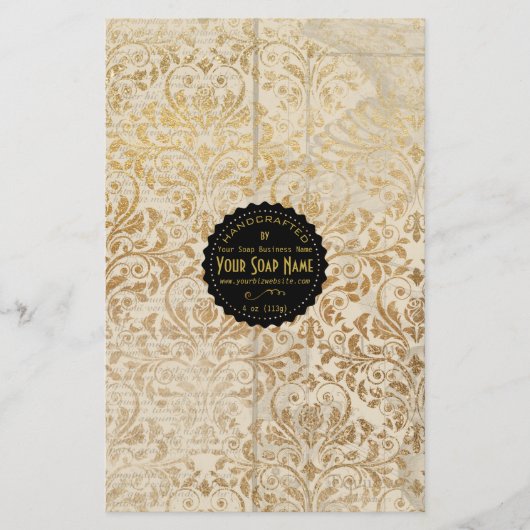 Gold Ephemera Vintag Soap Wrap - Flyer Paper (Vorne)
