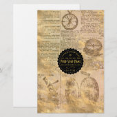 Gold Ephemera Vintag Soap Wrap Paper - Satin (Vorne/Hinten)