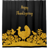 Gold Erntedank Türkei Blumenduschvorhang Duschvorhang (Vorderseite)